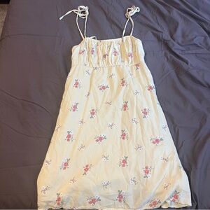 Floral Print Yellow Summer Dress